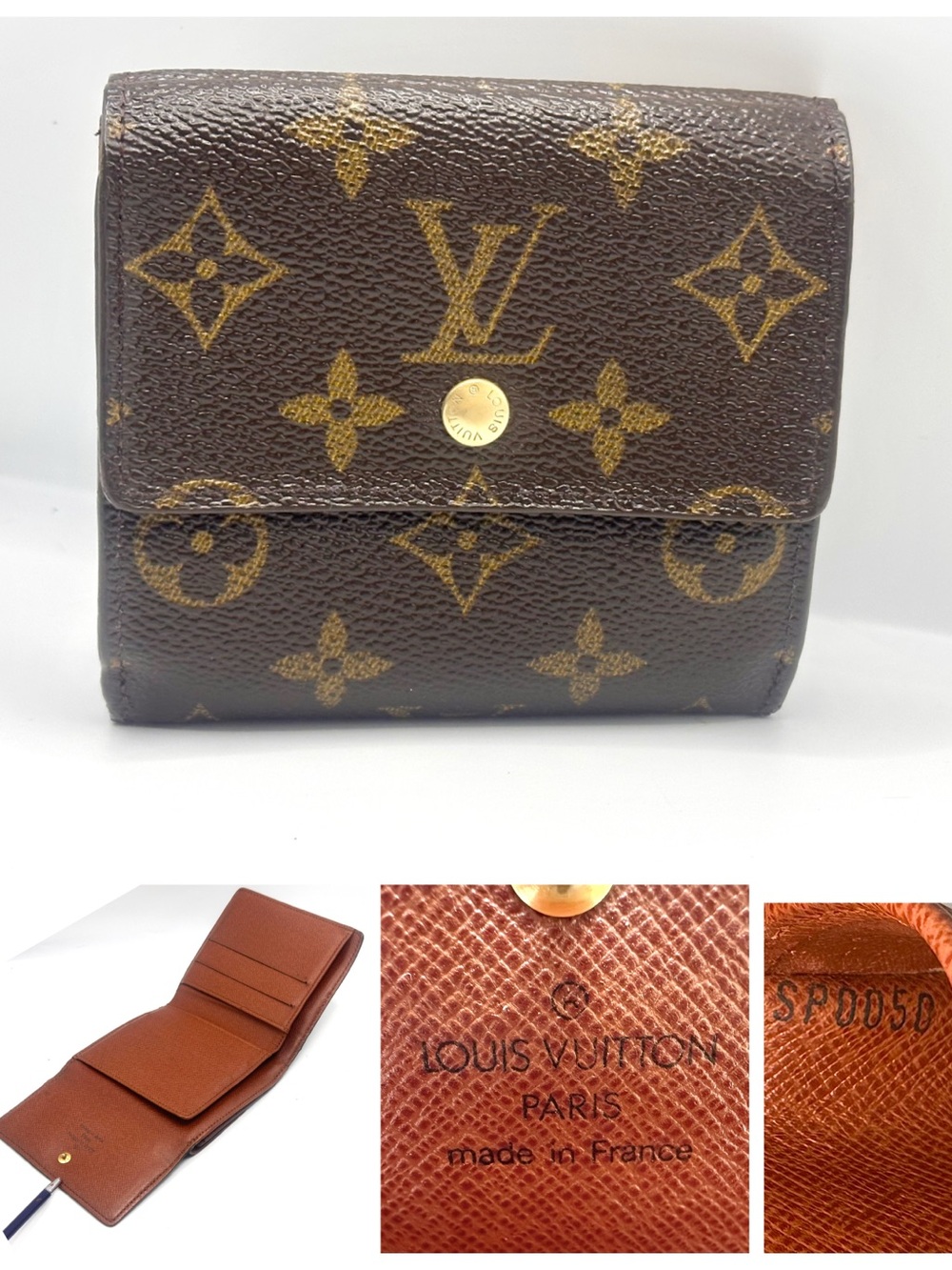 Authentic Louis Vuitton Monogram Elise compact wallet very good condition